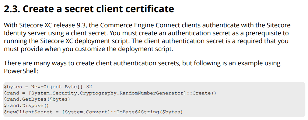 Create a secret client certificate