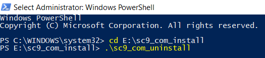 powershell launch with uninstall function