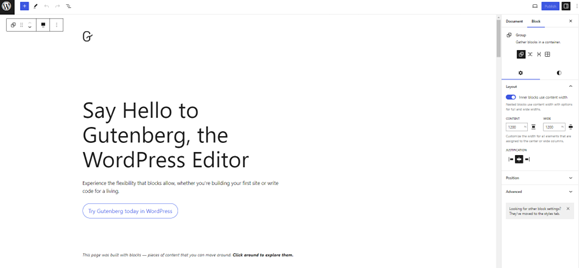 Gutenberg wordpress editor