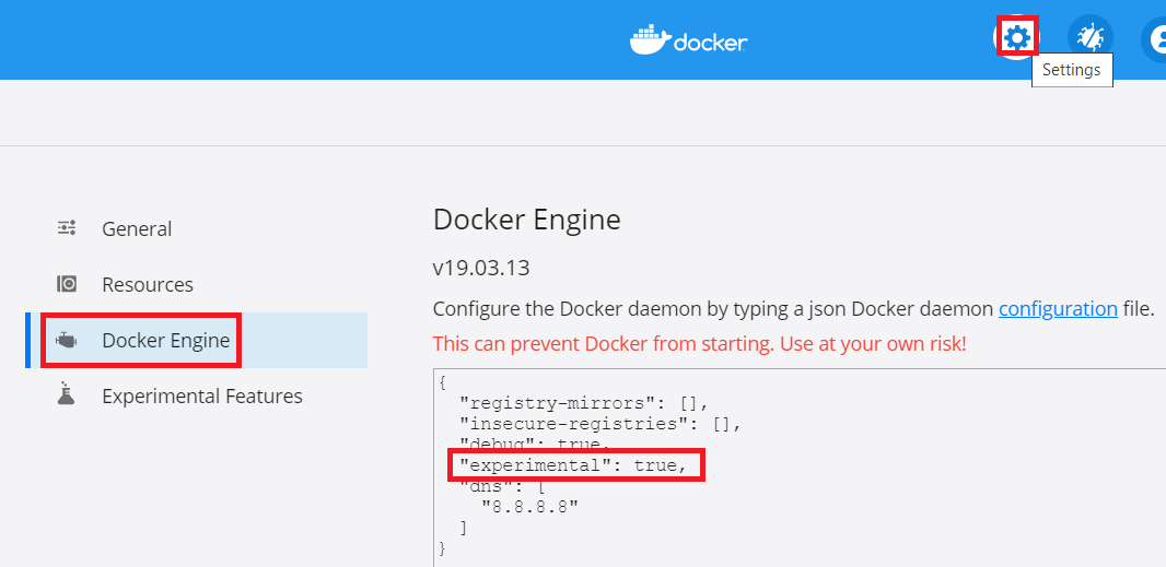 docker engine configuration