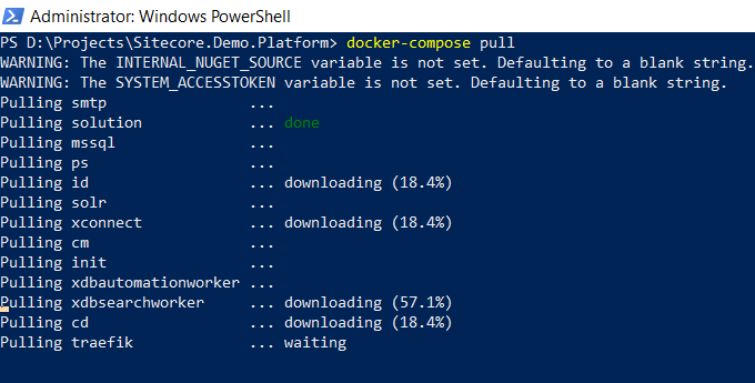 docker-compose pull execution