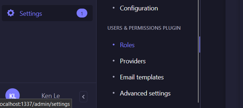 Strapi RESTful API roles setting