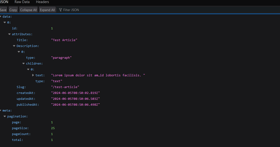 JSON codes