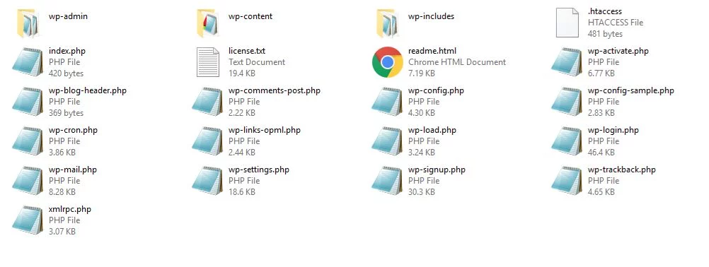 WordPress files and directory structure - WordPress files and directory structure
