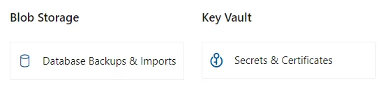 blob storage and key vault screenshot