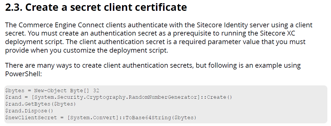 create secret client certificate