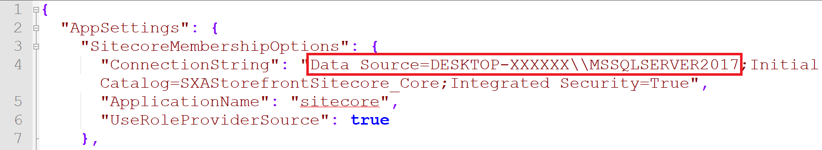 data source value replaced at line 4