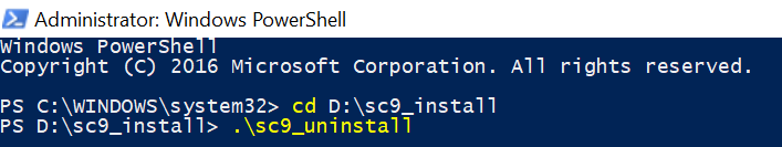 sc_uninstall command